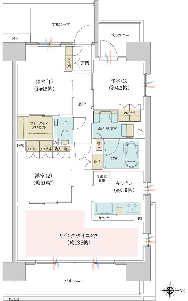 ジオ京都西院 間取り EI type