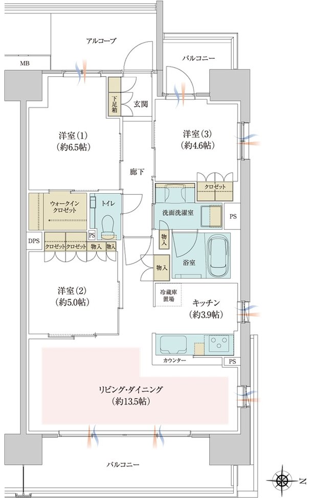 ジオ京都西院 間取り EI type