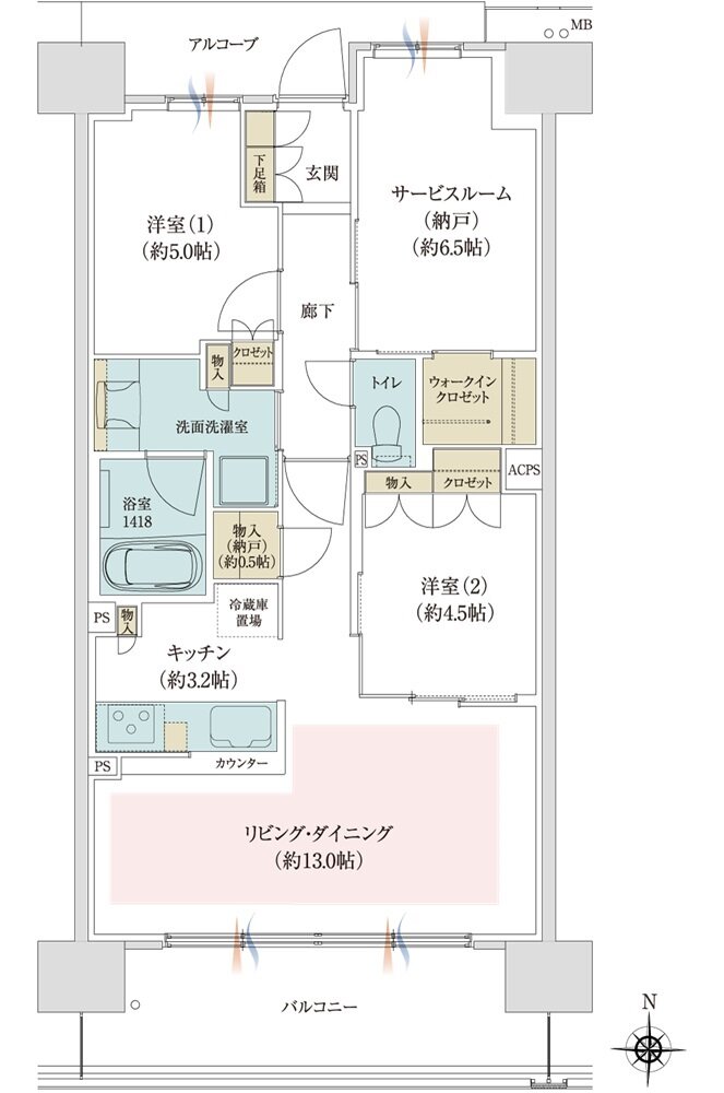 ジオ京都西院 間取り SD type