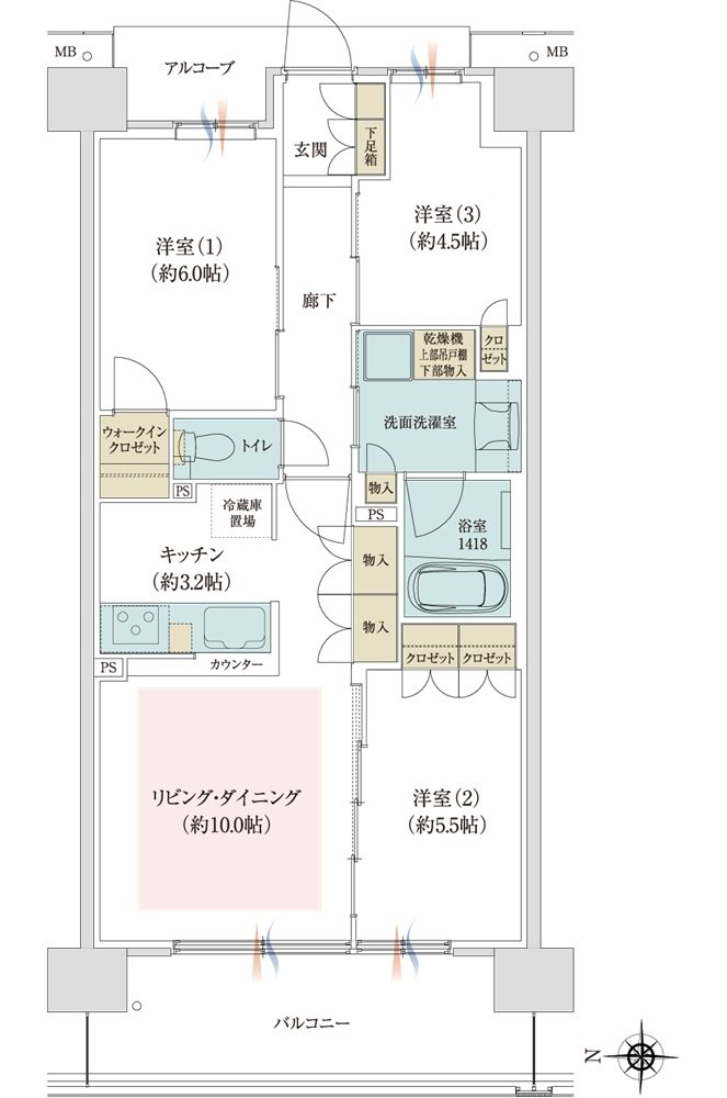 ジオ京都西院 間取り WE type