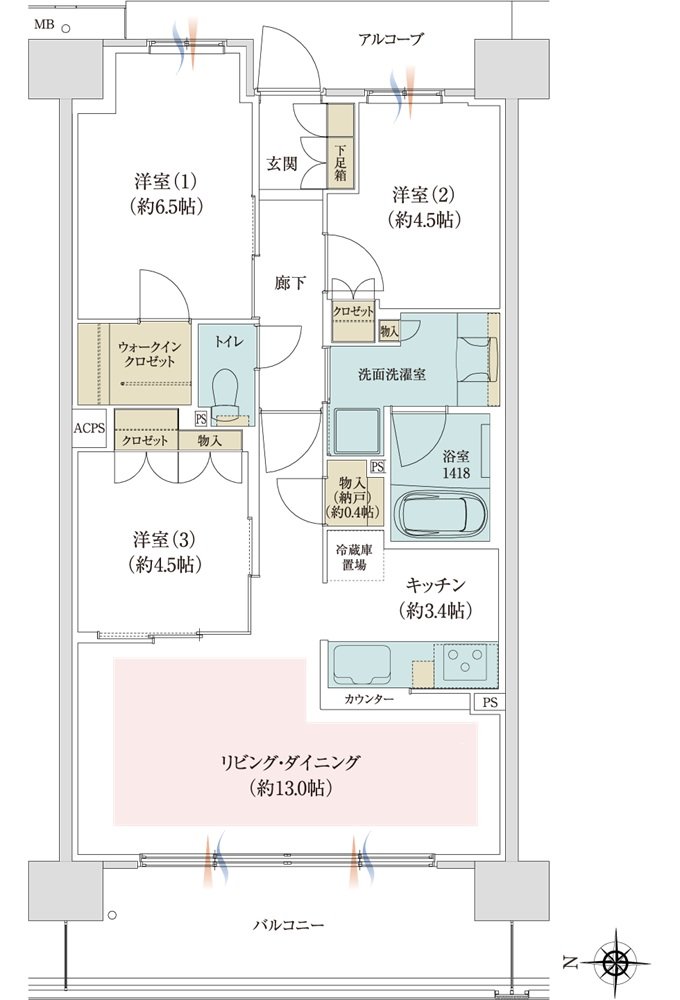 ジオ京都西院 間取り WH type