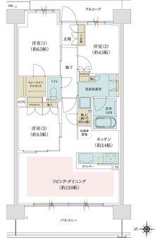 ジオ京都西院 間取り WH type