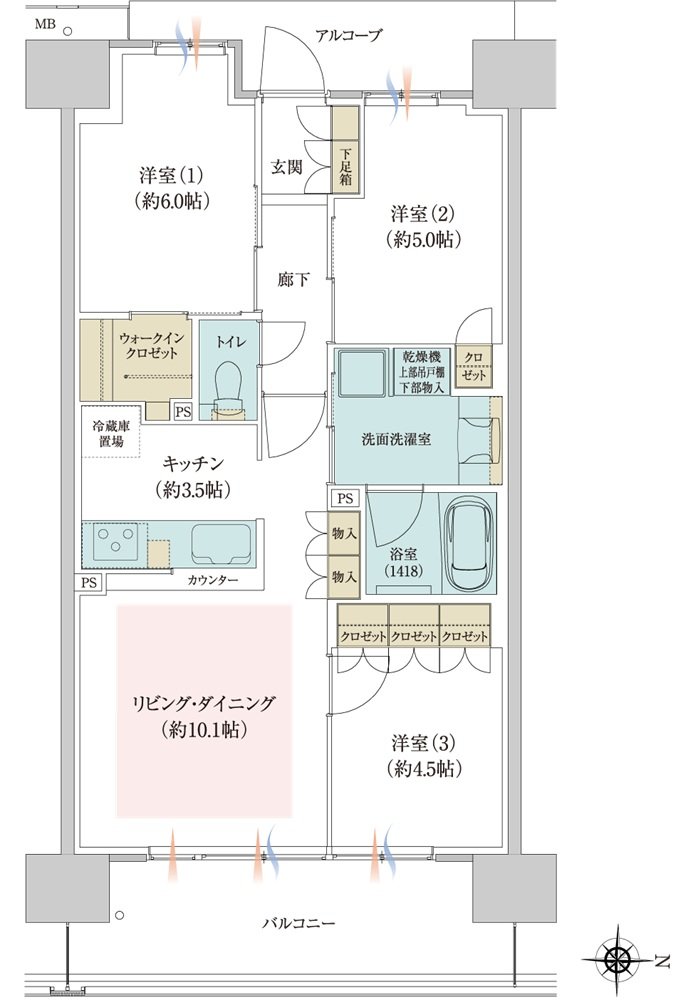 ジオ京都西院 間取り EC type