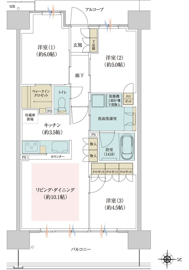 ジオ京都西院 間取り EC type