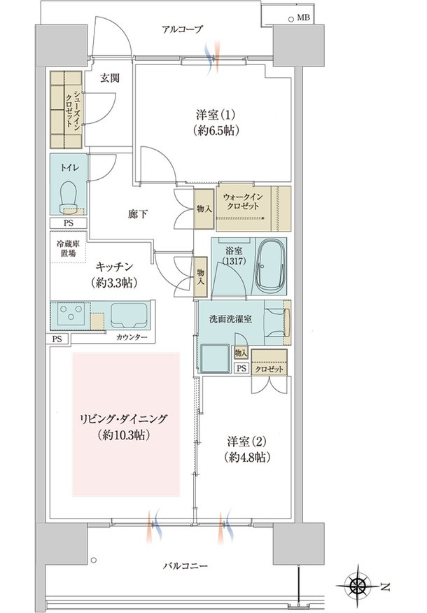 ジオ京都西院 間取り EA type