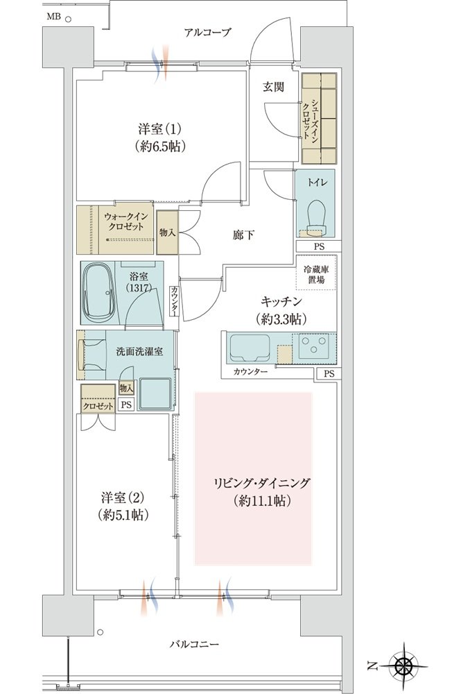 ジオ京都西院 間取り WJ type