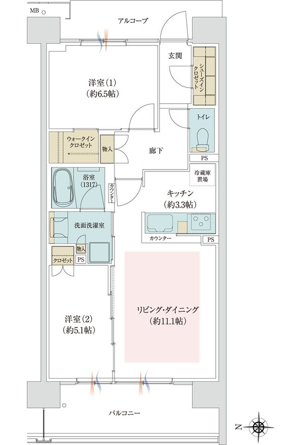 ジオ京都西院 間取り WJ type