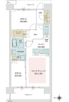 ジオ京都西院 間取り WJ type