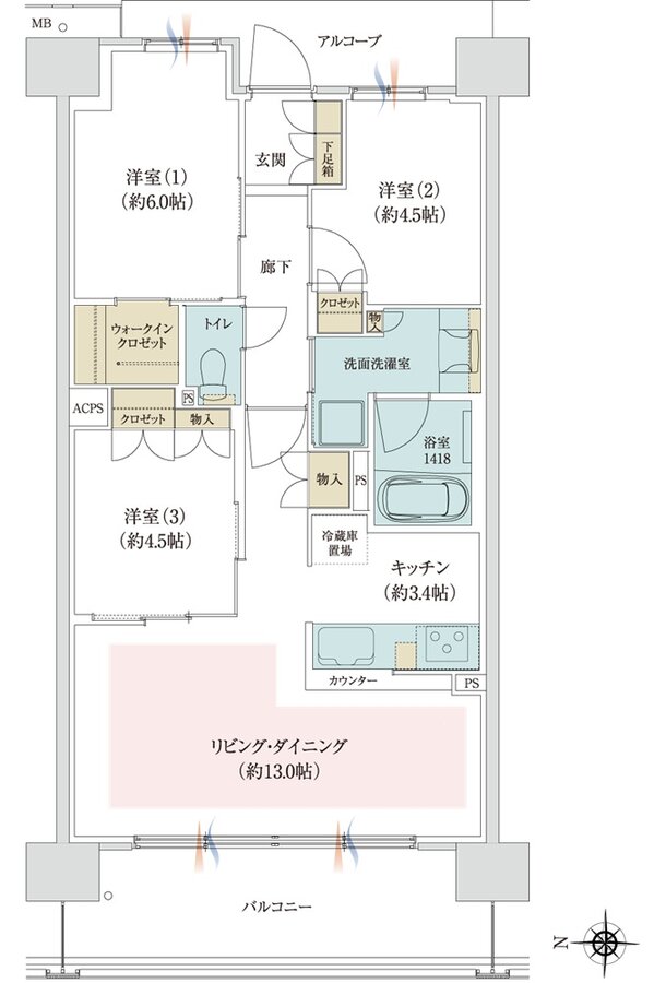 ジオ京都西院 間取り WF type