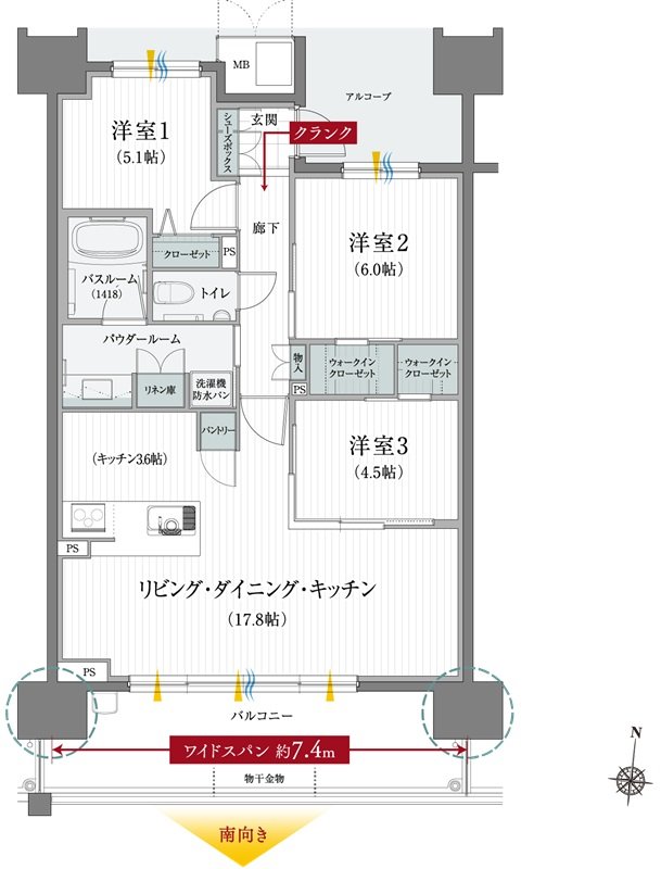 リフローレ豊橋 THE MARK 間取り Dタイプ