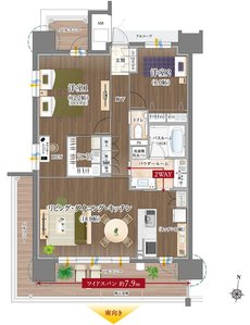 リフローレ豊橋 THE MARK 間取り Aタイプ（セレクト2）有償