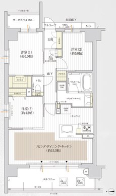 プレサンス ロジェ 西大路御池駅前 間取り Aタイプ
