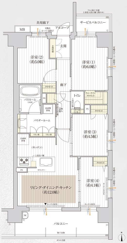 プレサンス ロジェ 西大路御池駅前 間取り Hタイプ