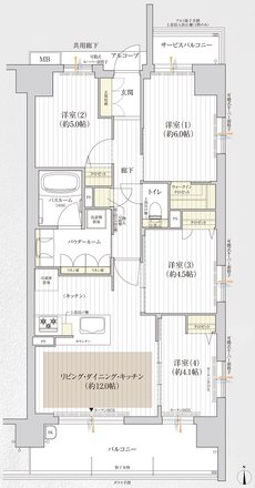 プレサンス ロジェ 西大路御池駅前 間取り Hタイプ