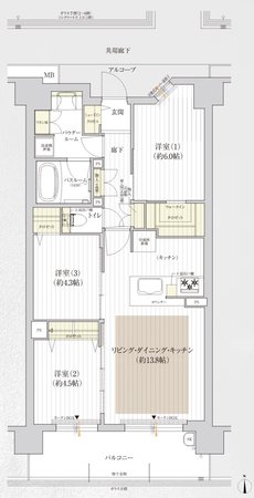 プレサンス ロジェ 西大路御池駅前 間取り Fタイプ