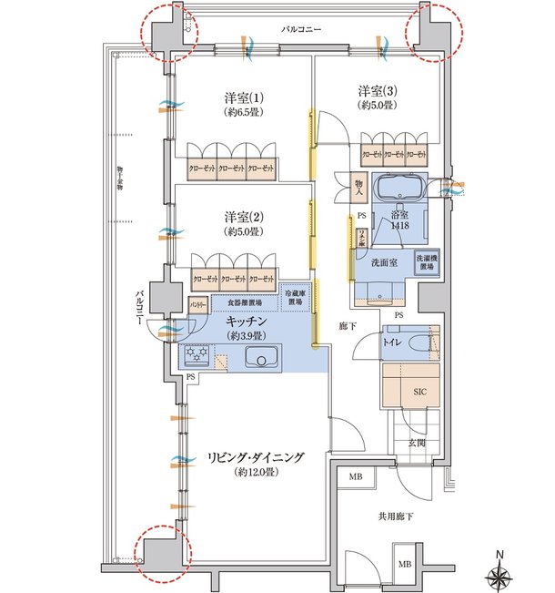 ウィザースレジデンス盛岡サザンテラス 間取り A type