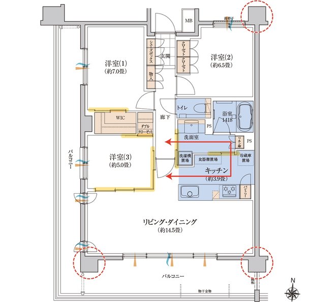 ウィザースレジデンス盛岡サザンテラス 間取り B type