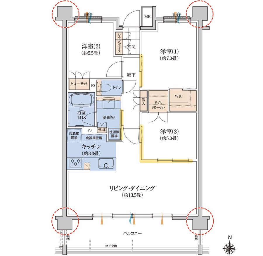 ウィザースレジデンス盛岡サザンテラス 間取り H type