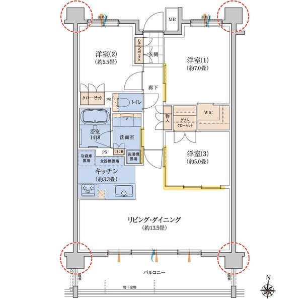 ウィザースレジデンス盛岡サザンテラス 間取り H type