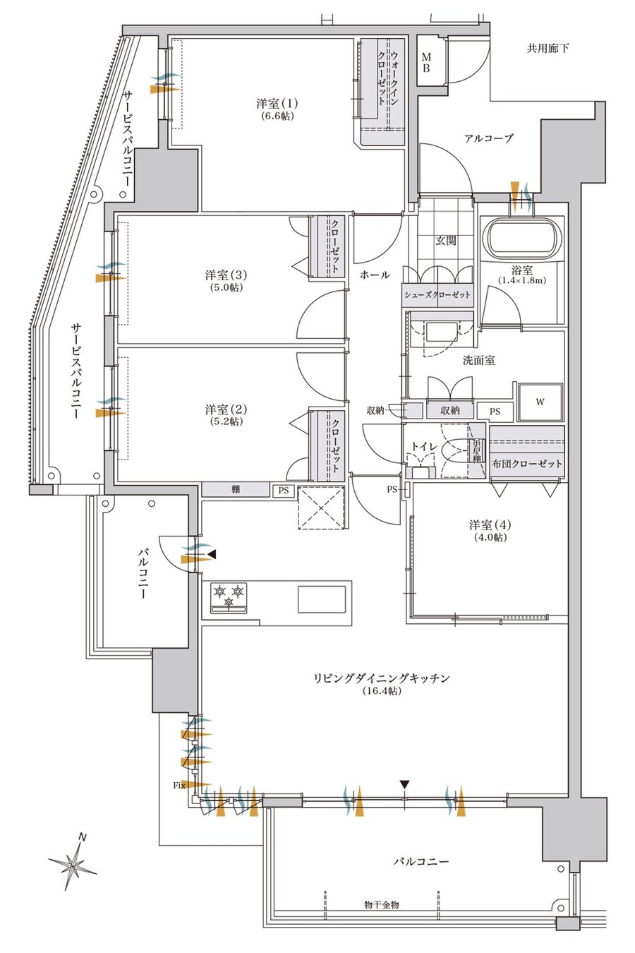 レジデンシャルメゾン住吉サウス 間取り A TYPE
