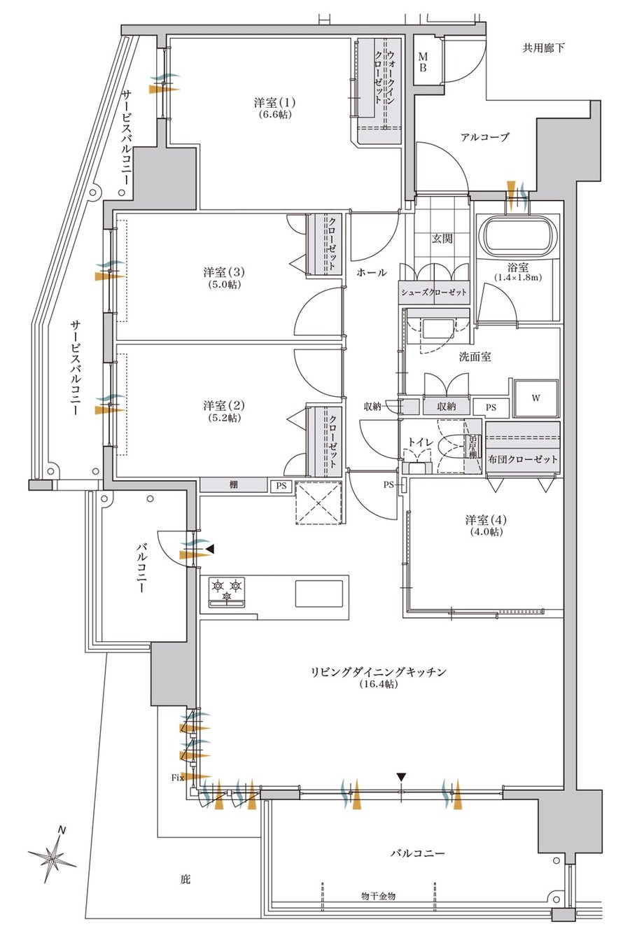 レジデンシャルメゾン住吉サウス 間取り A-2 TYPE