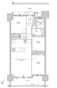レジデンシャルメゾン住吉サウス 間取り B TYPE