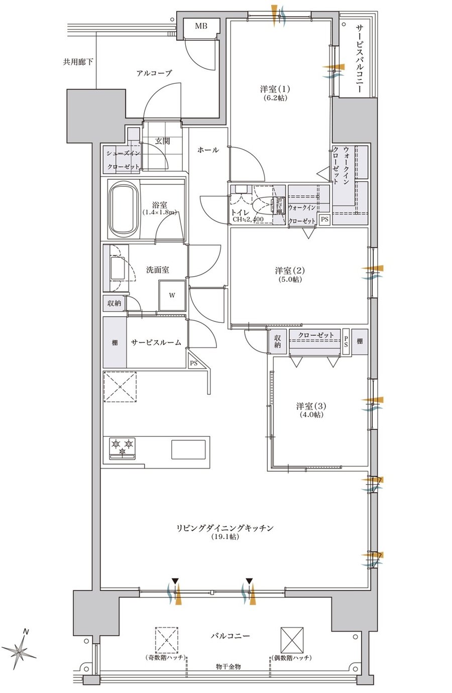 レジデンシャルメゾン住吉サウス 間取り C TYPE