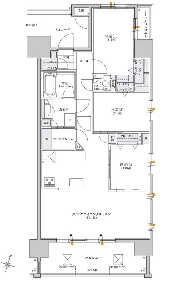 レジデンシャルメゾン住吉サウス 間取り C TYPE