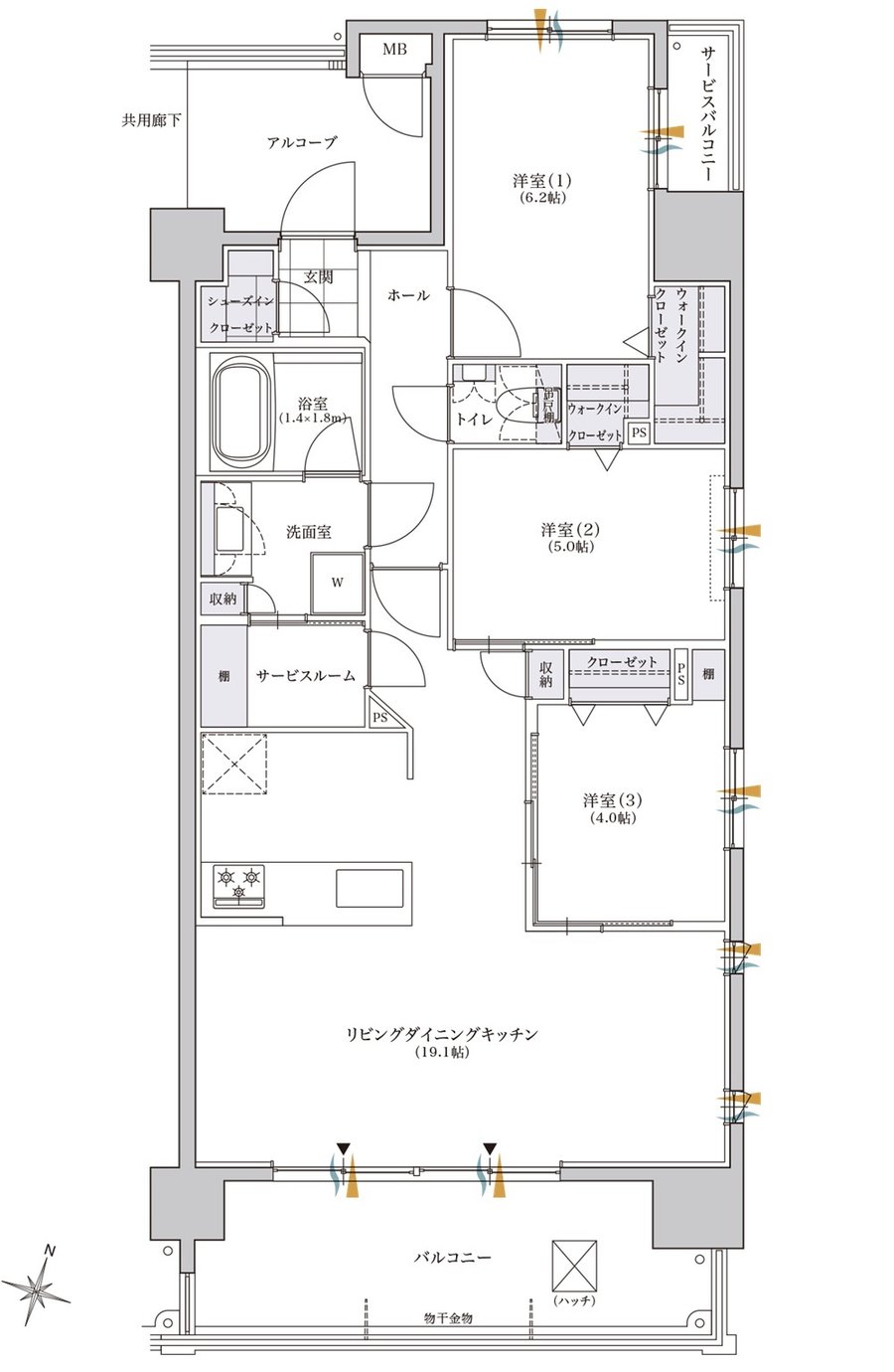 レジデンシャルメゾン住吉サウス 間取り C-2 TYPE
