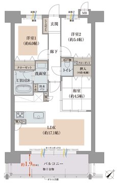 オーヴィジョン新山口スクエアガーデン 間取り C TYPE