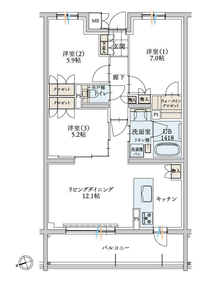 エンブル・パーク&レジデンス駿河池田 間取り H TYPE