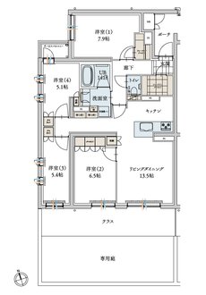 エンブル・パーク&レジデンス駿河池田 間取り Ag TYPE