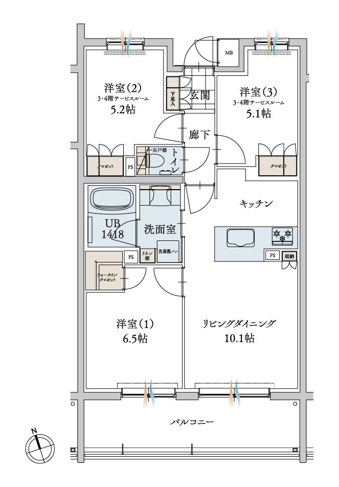 エンブル・パーク&レジデンス駿河池田 間取り F TYPE