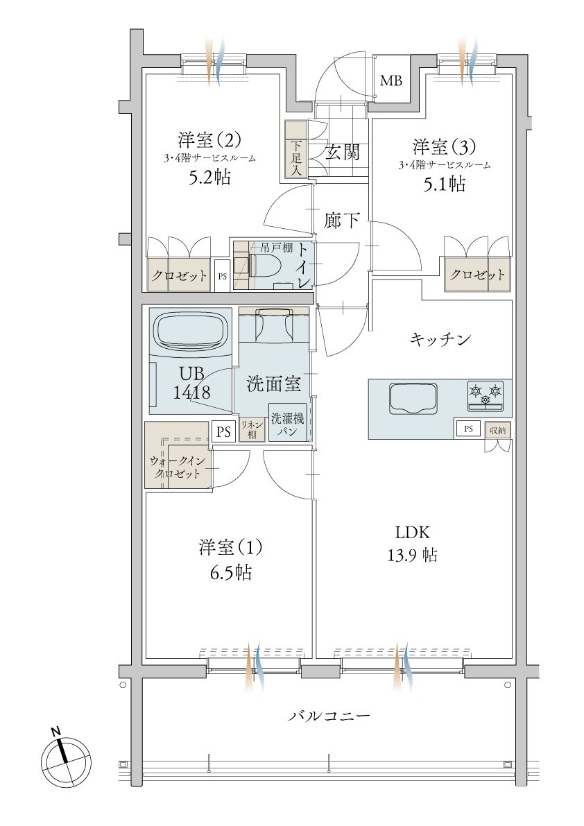 エンブル・パーク&レジデンス駿河池田 間取り F TYPE