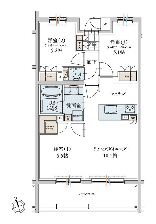 エンブル・パーク＆レジデンス駿河池田 間取り F TYPE