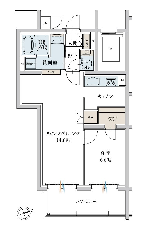 エンブル・パーク＆レジデンス駿河池田 間取り L TYPE