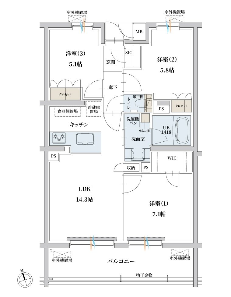 エンブル・パーク＆レジデンス駿河池田 間取り C TYPE