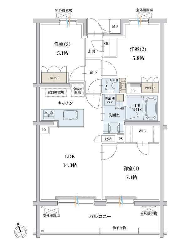 エンブル・パーク＆レジデンス駿河池田 間取り C TYPE