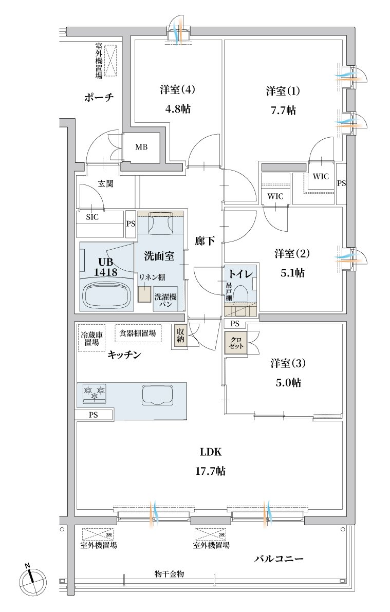エンブル・パーク＆レジデンス駿河池田 間取り G TYPE