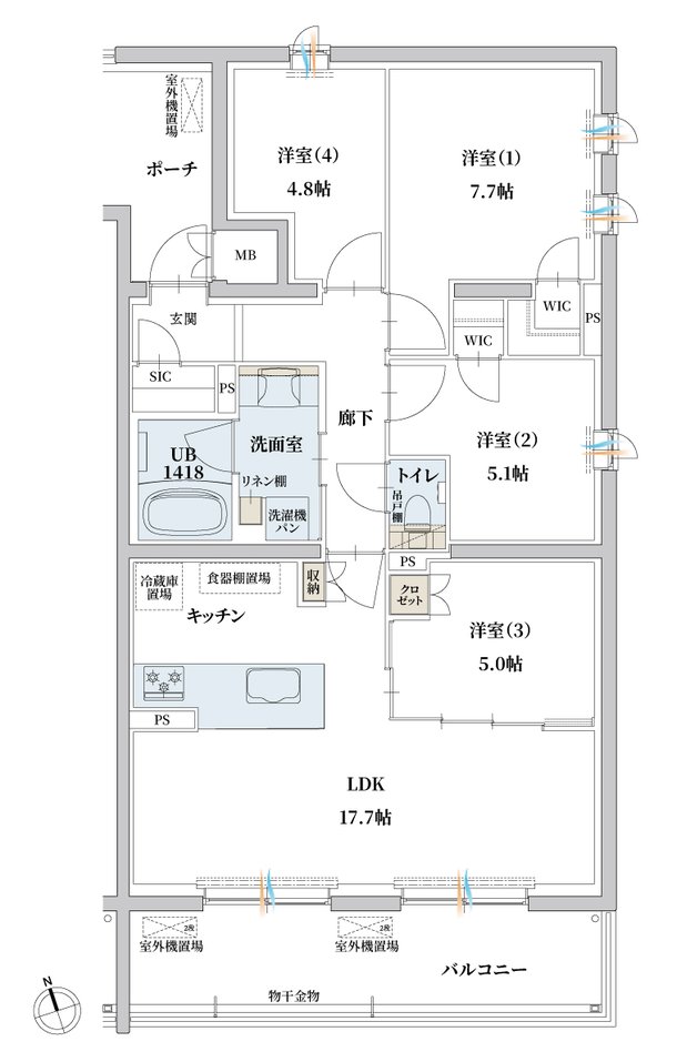 エンブル・パーク＆レジデンス駿河池田 間取り G TYPE