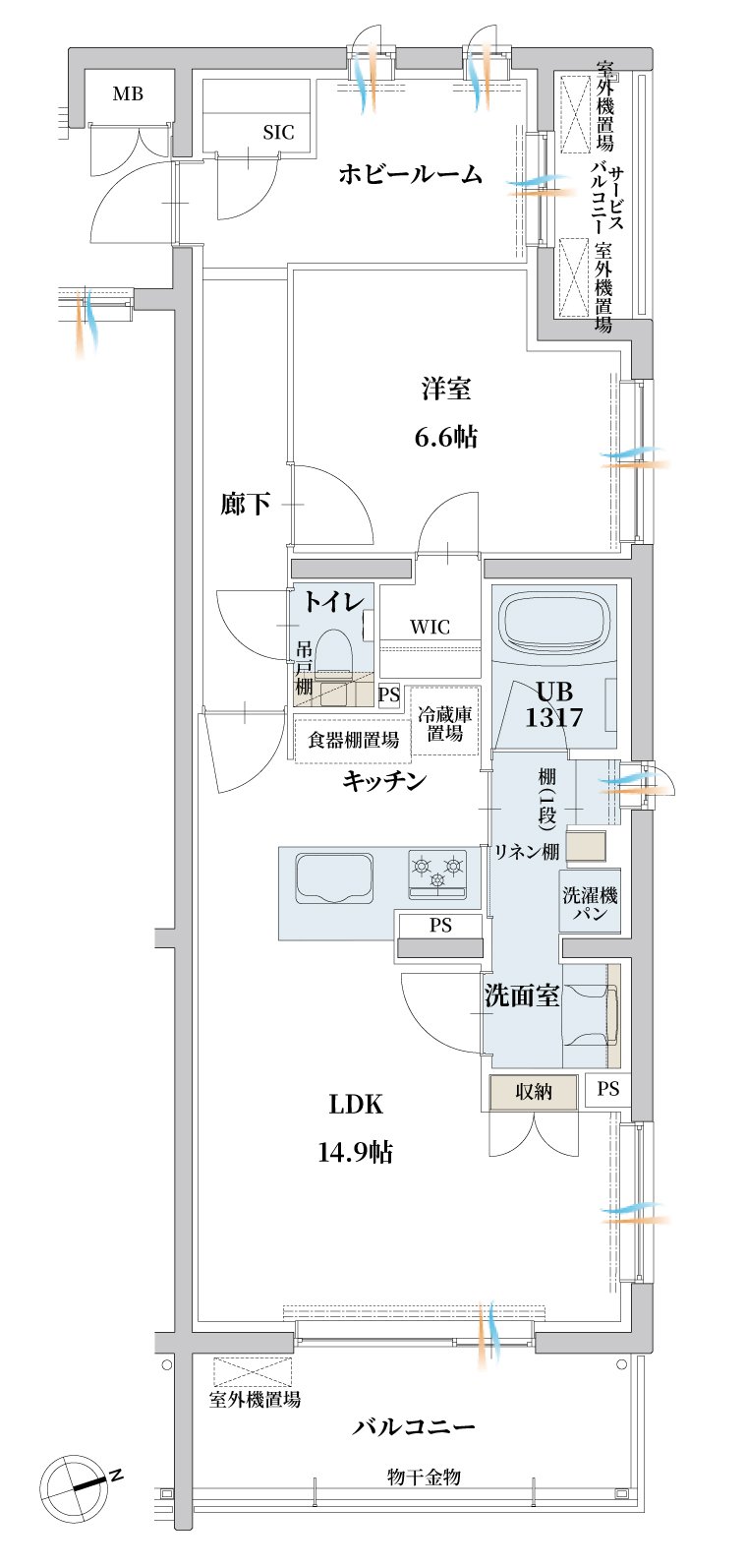 エンブル・パーク＆レジデンス駿河池田 間取り R TYPE