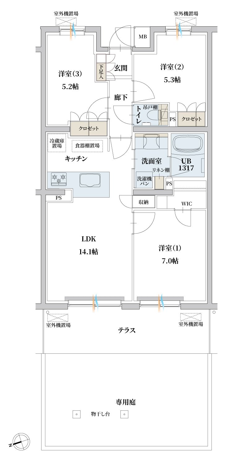 エンブル・パーク＆レジデンス駿河池田 間取り Jg TYPE