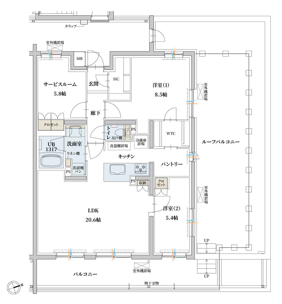 エンブル・パーク＆レジデンス駿河池田 間取り Ur TYPE