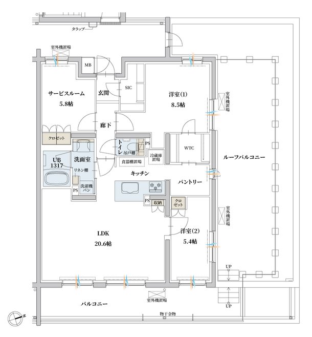 エンブル・パーク＆レジデンス駿河池田 間取り Ur TYPE