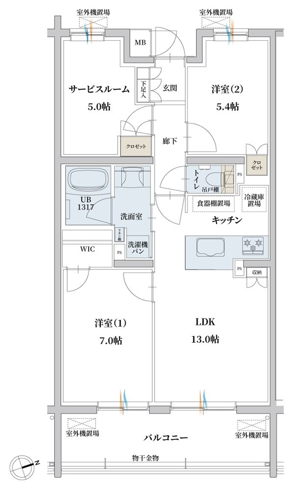 エンブル・パーク＆レジデンス駿河池田 間取り N TYPE