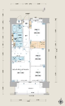ルグラン別府The Central Luxe 間取り E1 type