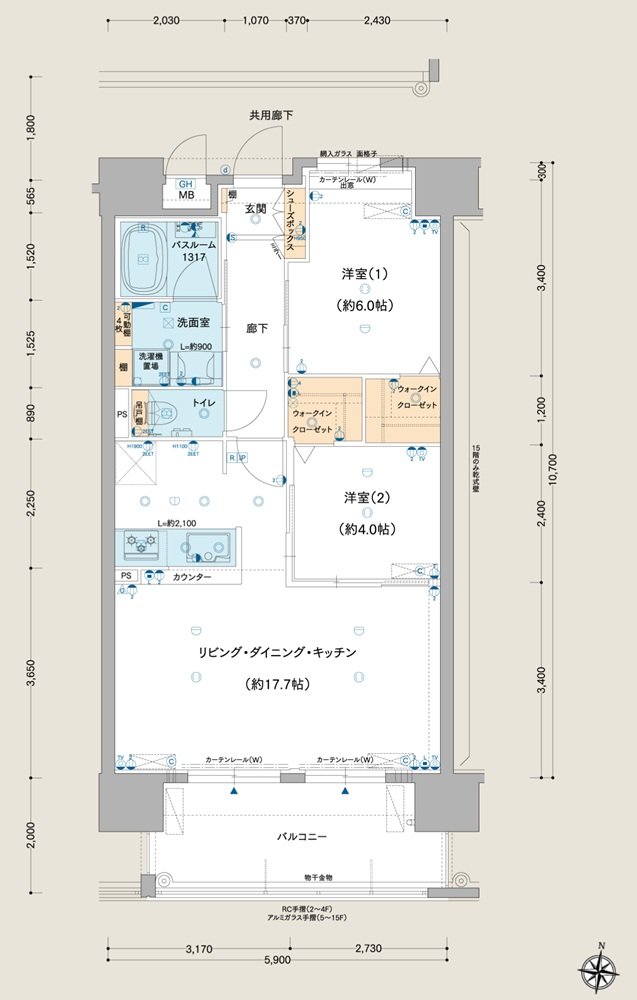 ルグラン別府The Central Luxe 間取り E type Menu Plan