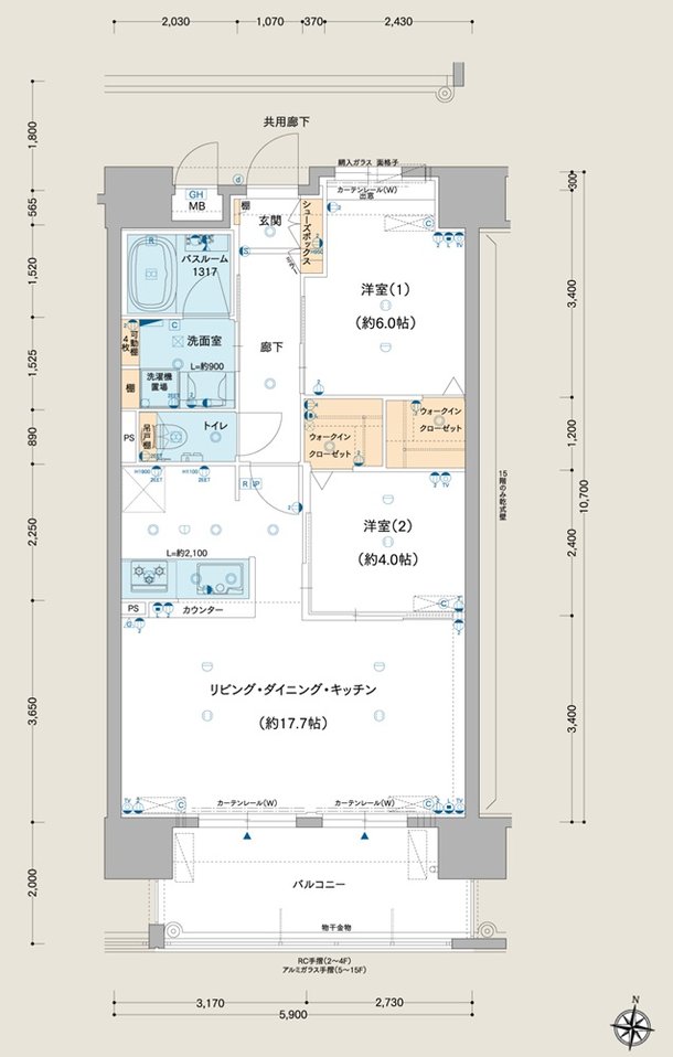 ルグラン別府The Central Luxe 間取り E type Menu Plan