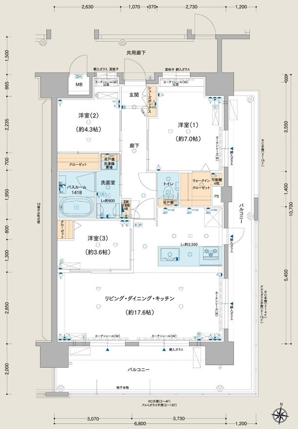 ルグラン別府The Central Luxe 間取り F type Basic Plan1