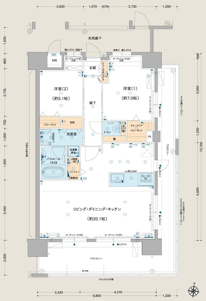 ルグラン別府The Central Luxe 間取り F type Basic Plan2